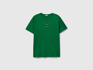 T-shirt bosco in cotone bio con stampa logo