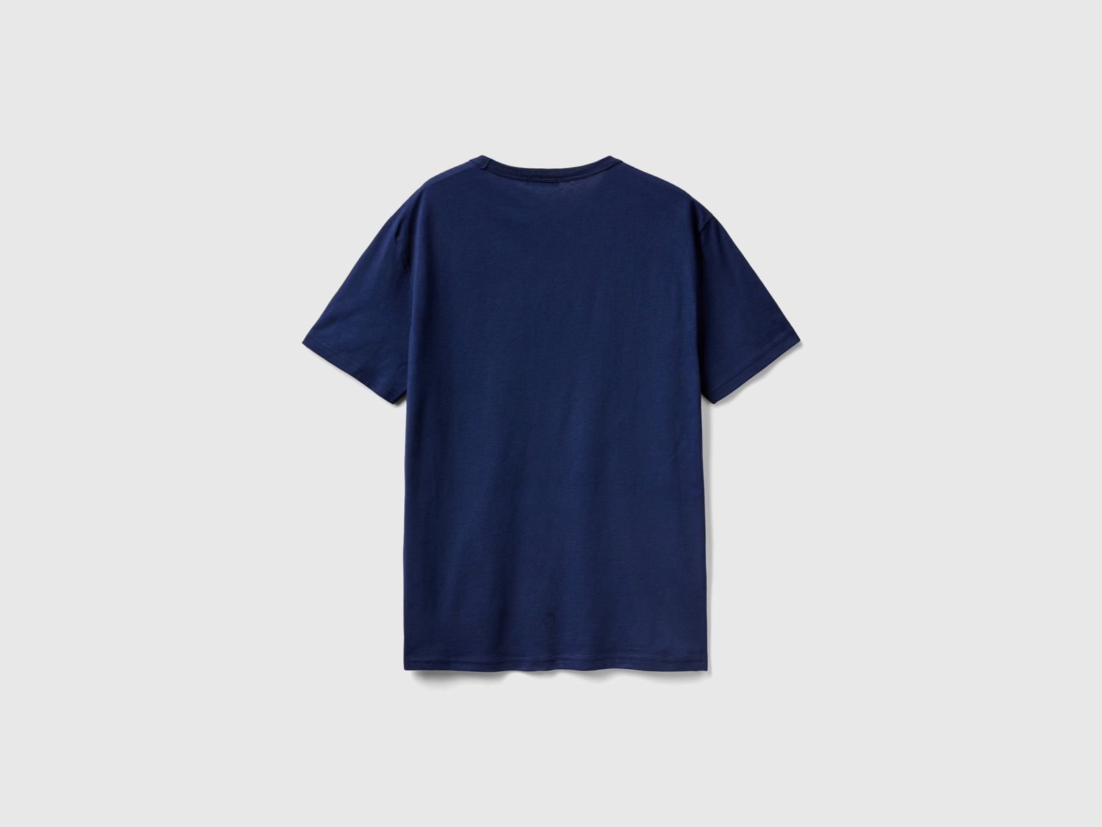 T-shirt in cotone bio con logo da uomo blu scuro 2 | Benetton Outlet