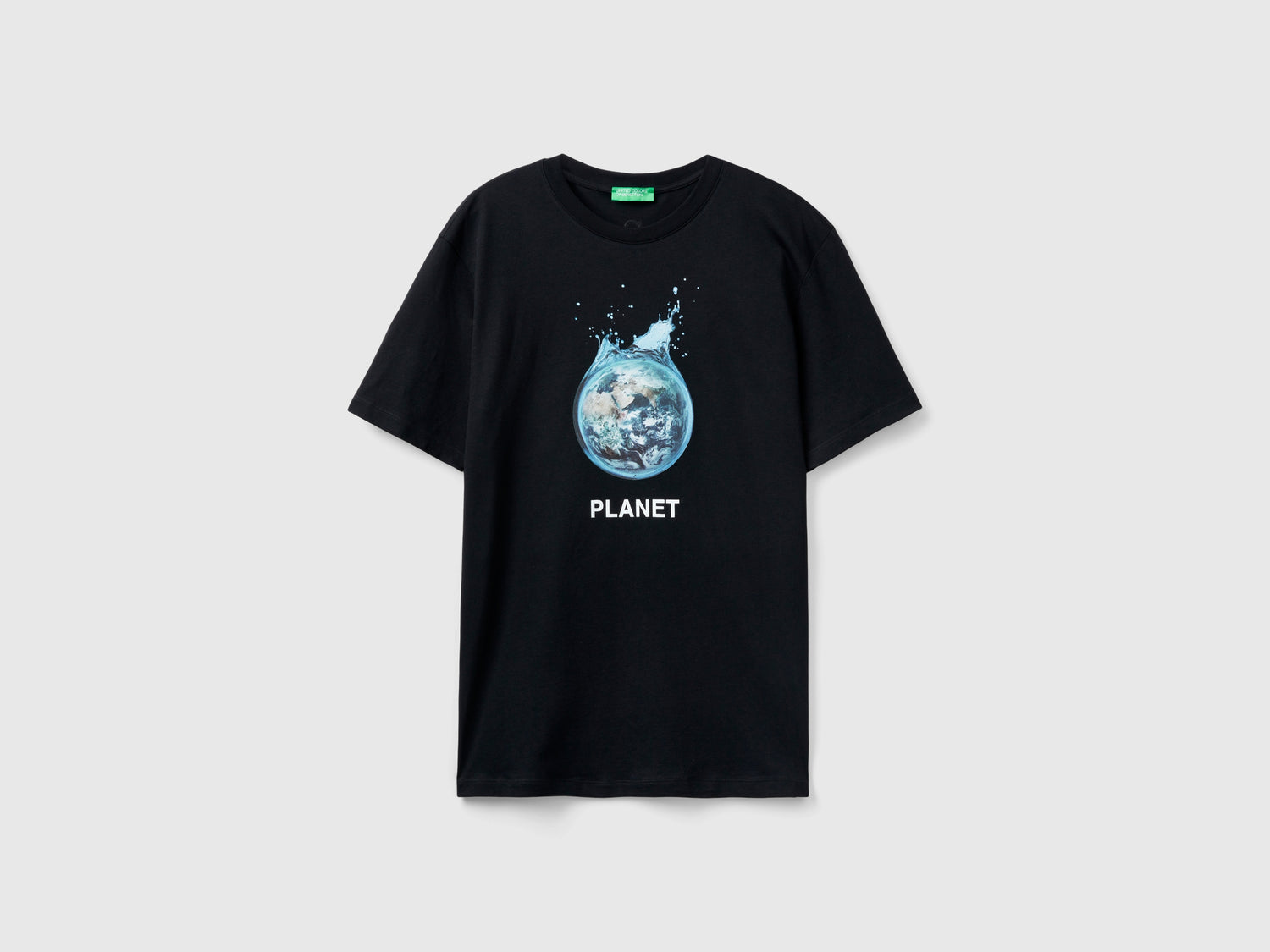 Pure organic cotton T-shirt da uomo nero | Benetton Outlet