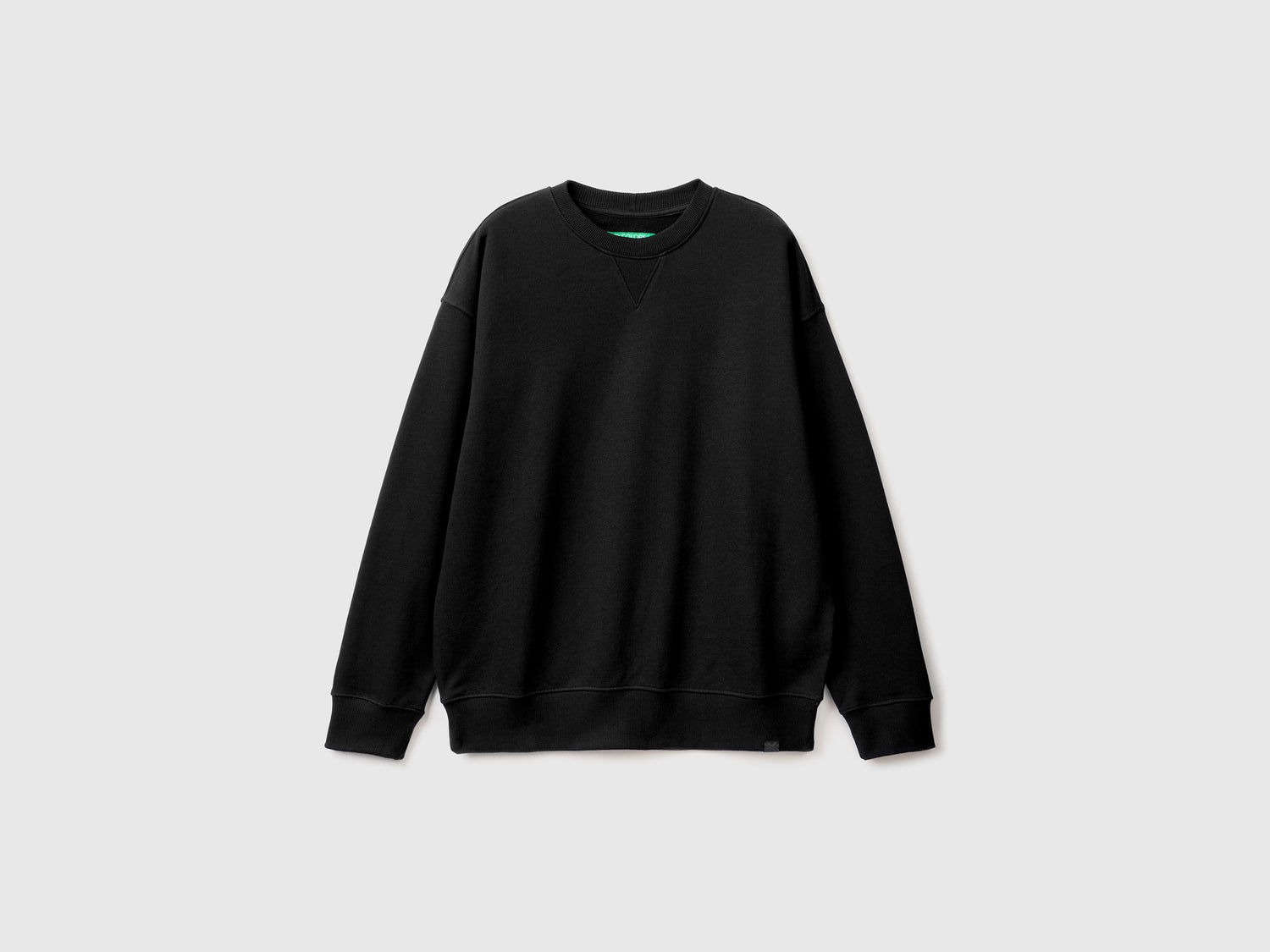 Felpa chiusa 100% cotone da uomo nero | Benetton Outlet