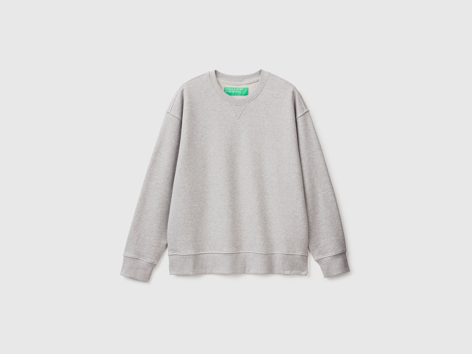 Felpa chiusa 100% cotone da uomo grigio chiaro | Benetton Outlet