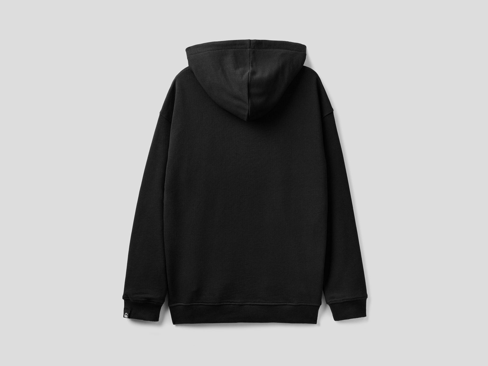 Felpa 100% cotone con cappuccio da uomo nero 2 | Benetton Outlet