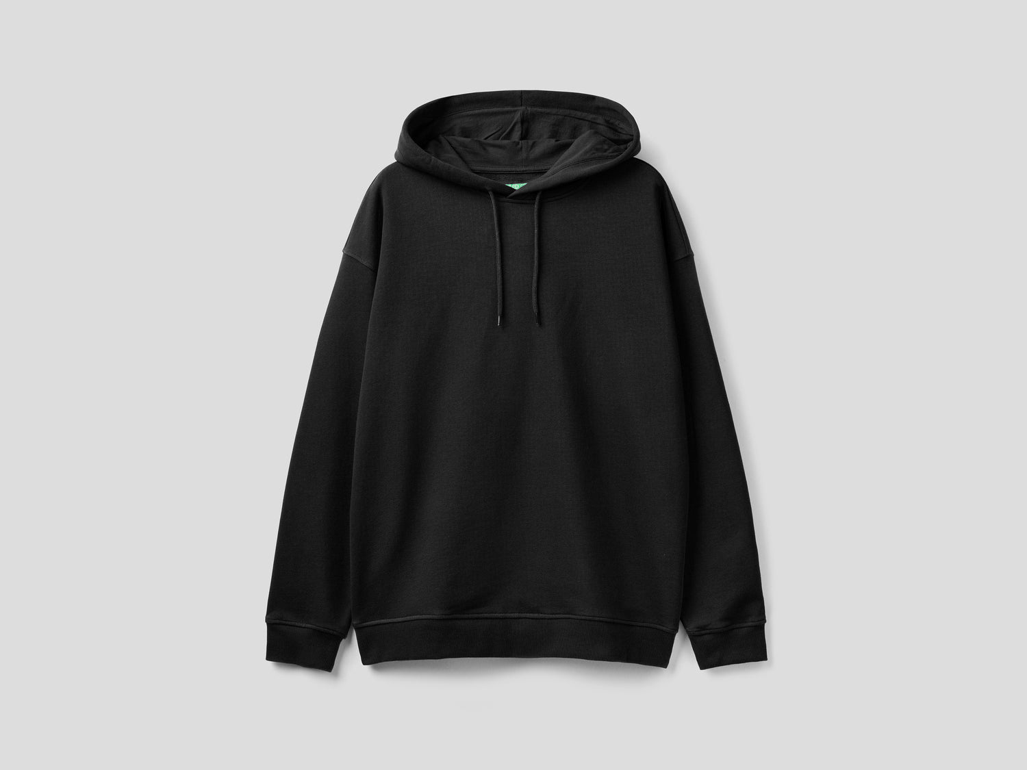 Felpa 100% cotone con cappuccio da uomo nero | Benetton Outlet