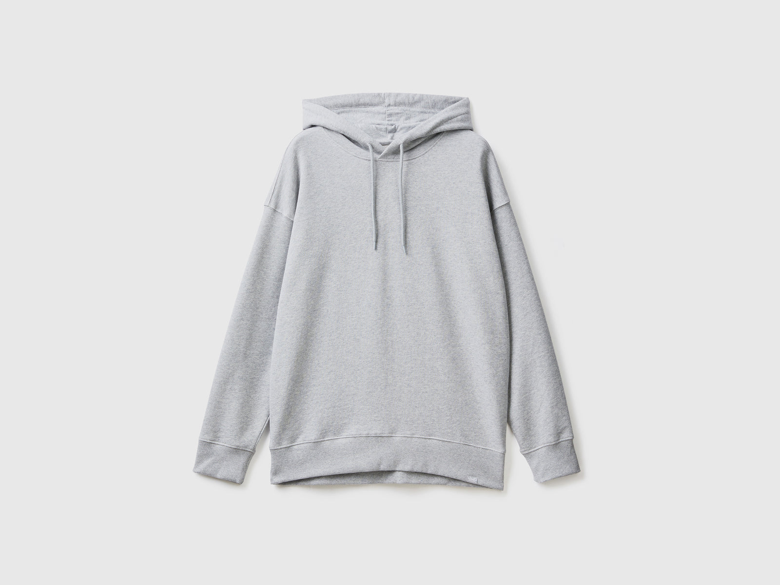 Felpa 100% cotone con cappuccio da uomo grigio chiaro | Benetton Outlet