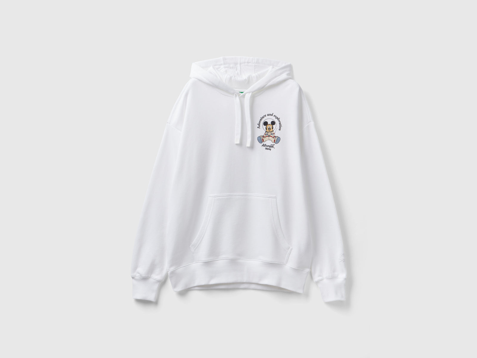 Felpa Mickey Mouse con cappuccio da uomo bianco | Benetton Outlet