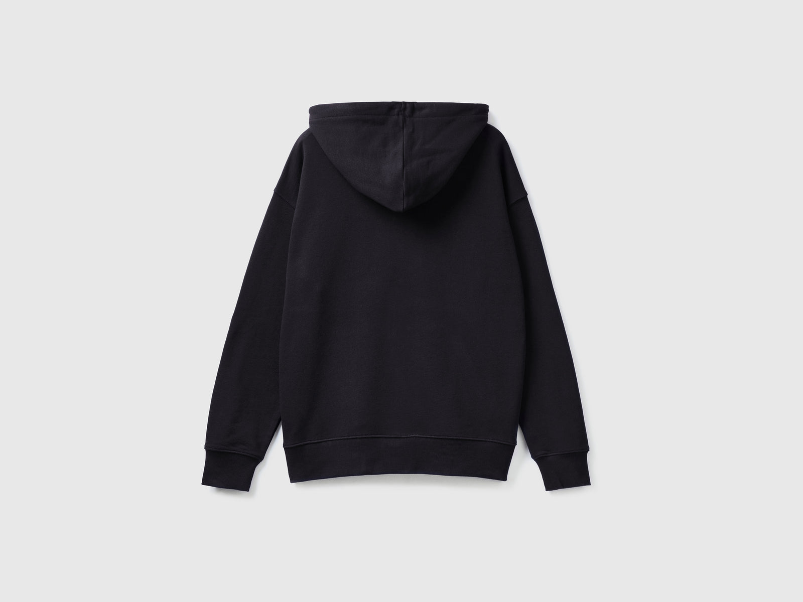 Felpa in cotone con zip e cappuccio da uomo nero 2 | Benetton Outlet