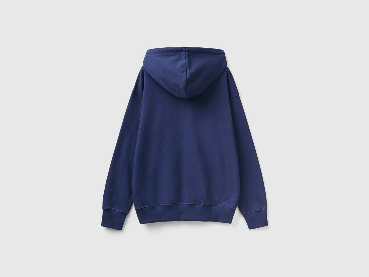Sudadera de algodón con cremallera y capucha.