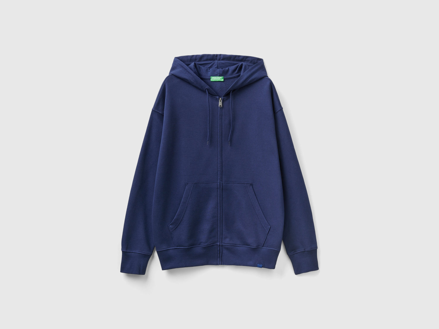 Sudadera de algodón con cremallera y capucha. da uomo blu scuro | Benetton Outlet