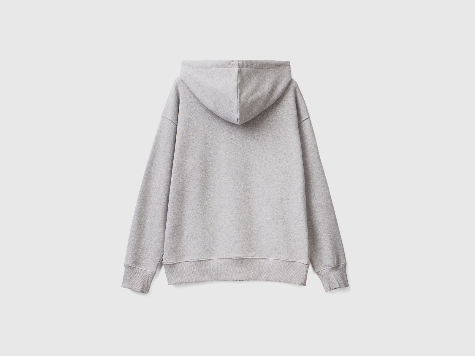 Felpa in cotone con zip e cappuccio da uomo grigio chiaro 2 | Benetton Outlet