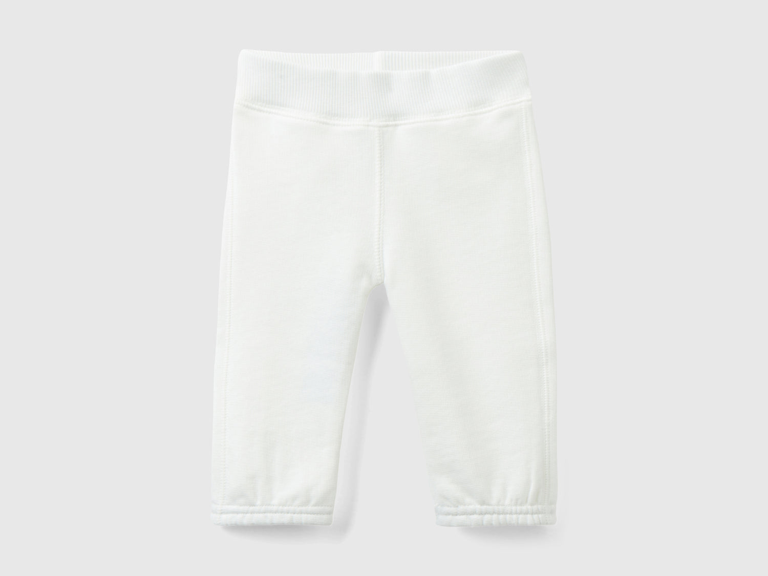Pantalones de chándal de algodón orgánico da neonato bianco panna | Benetton Outlet