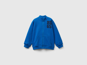 Felpa in cotone bio con zip