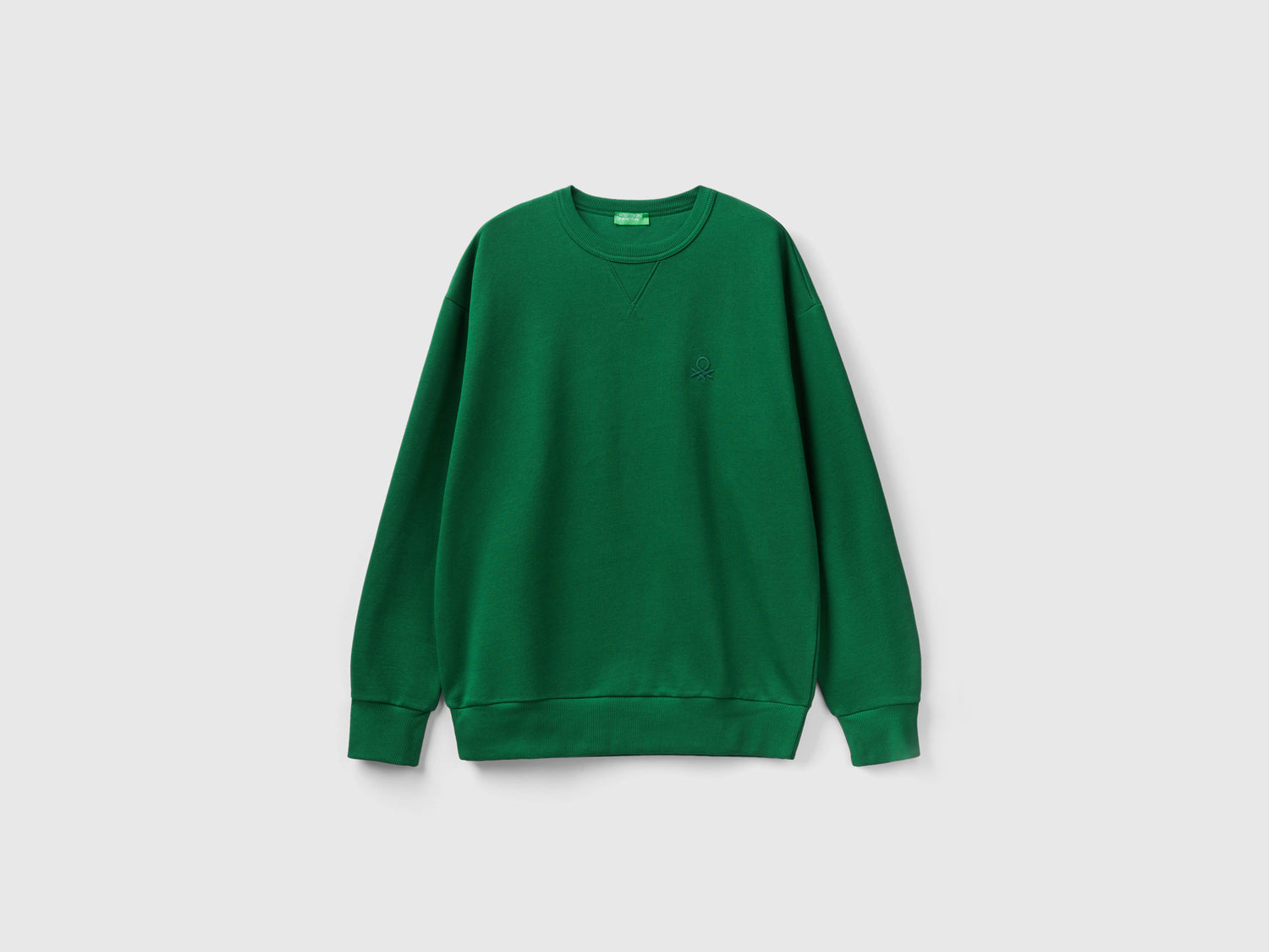 Sudadera cálida de cuello redondo da uomo verde | Benetton Outlet