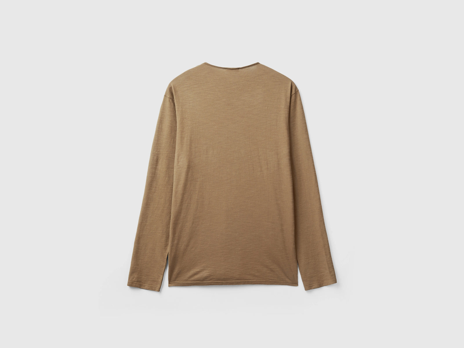 T-shirt a manica lunga in 100% cotone da uomo beige 2 | Benetton Outlet
