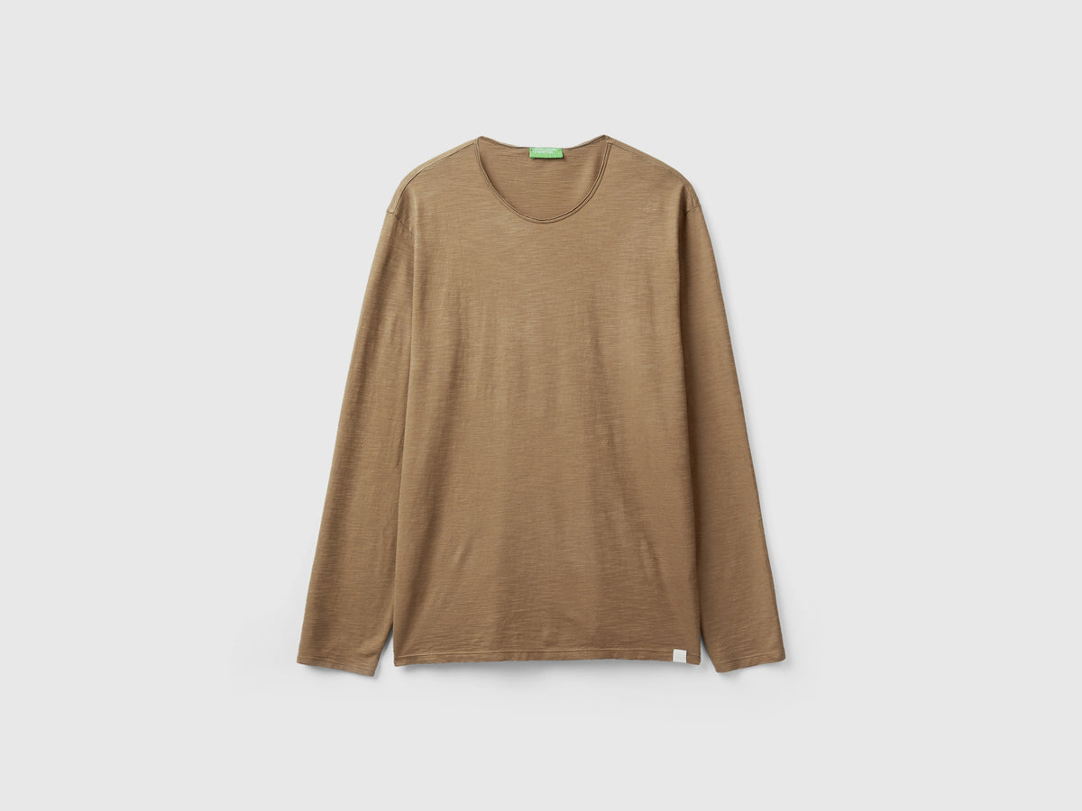 T-shirt a manica lunga in 100% cotone