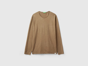 T-shirt a manica lunga in 100% cotone