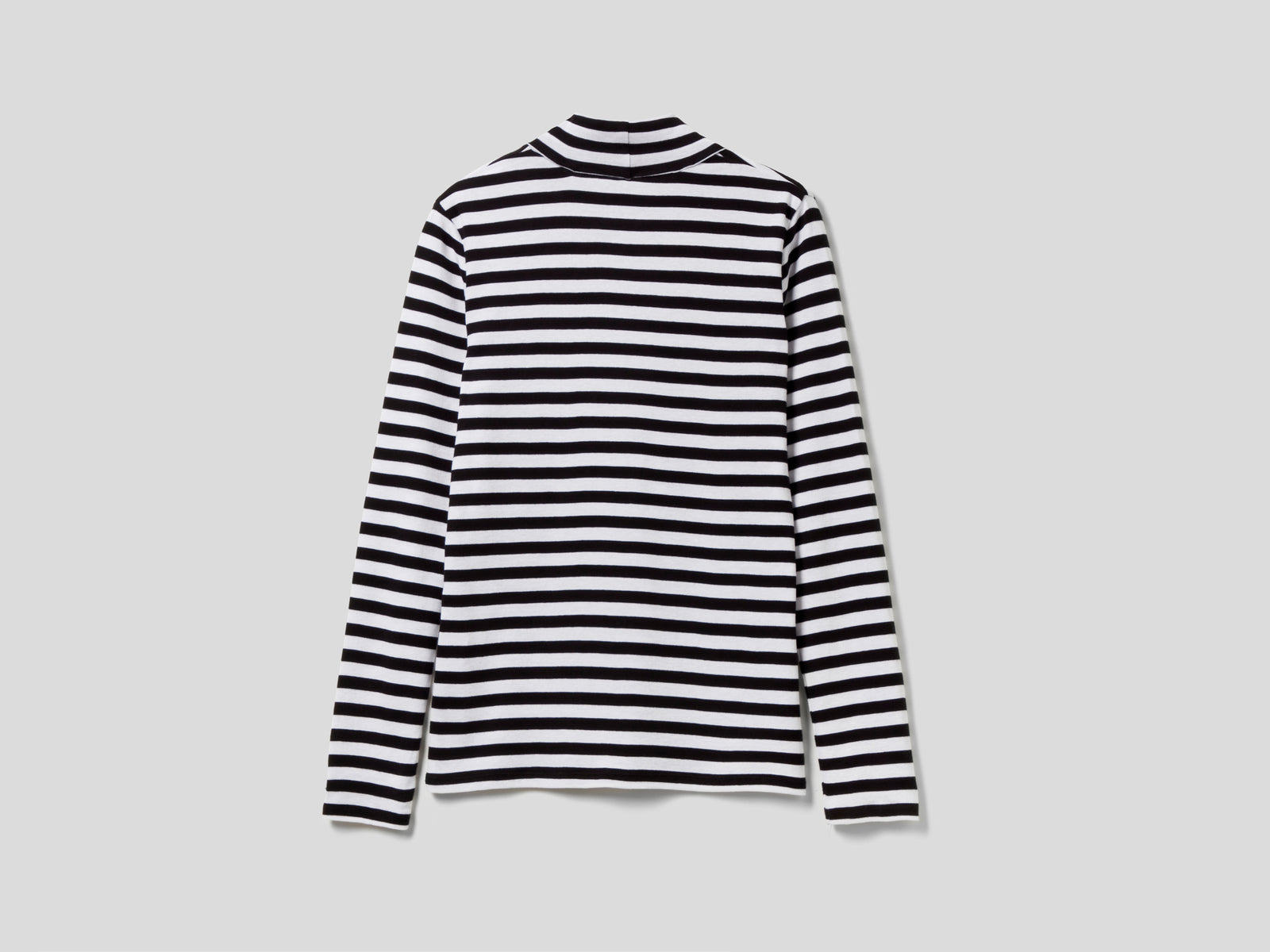 T-shirt lupetto a righe da donna nero 2 | Benetton Outlet