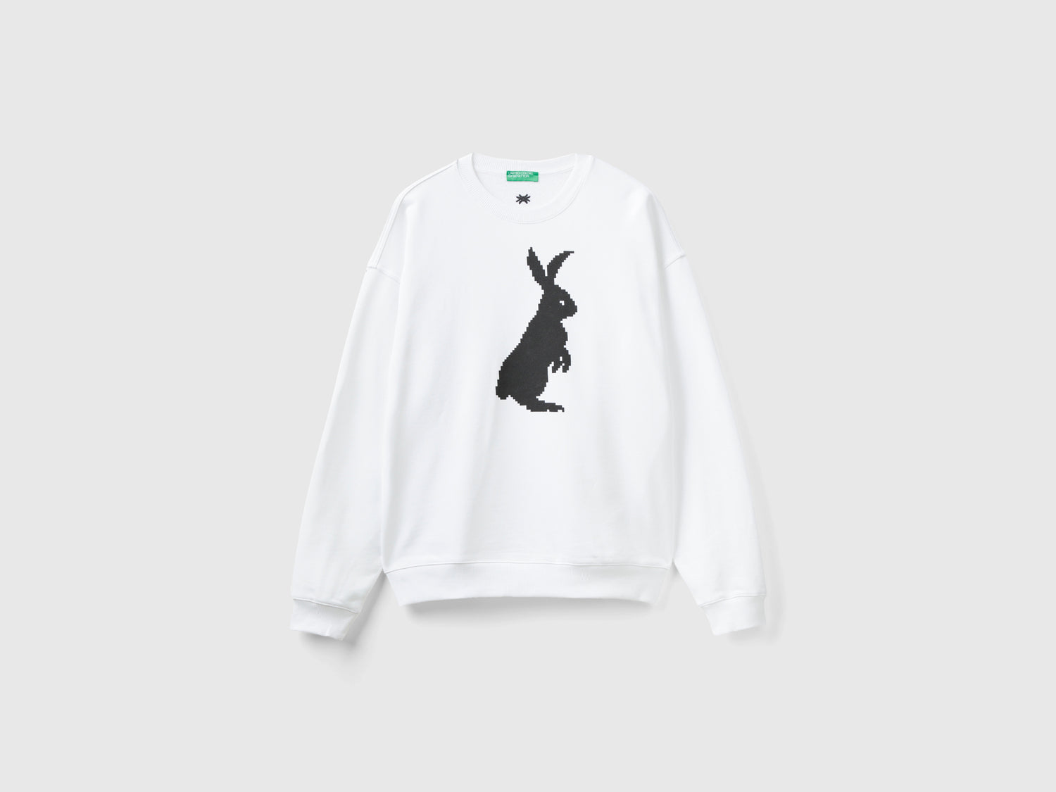 Sudadera con estampado de conejo da uomo bianco | Benetton Outlet
