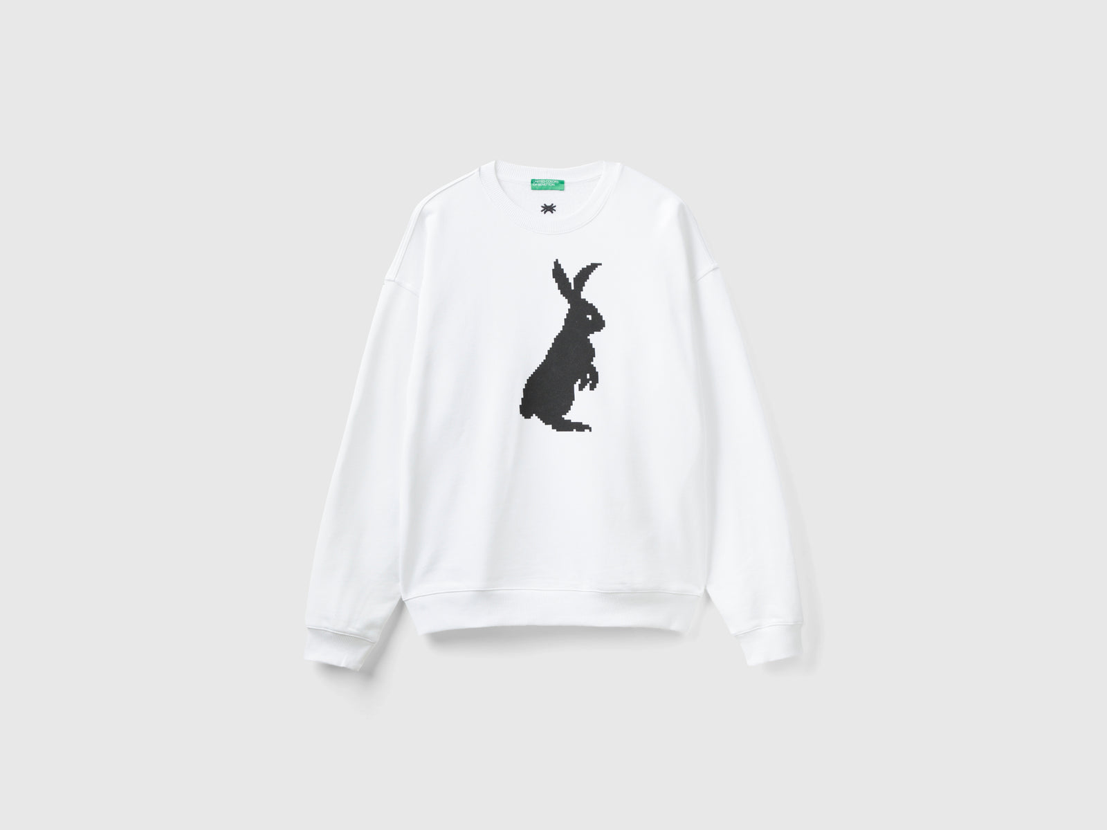 Felpa con stampa coniglio da uomo bianco | Benetton Outlet