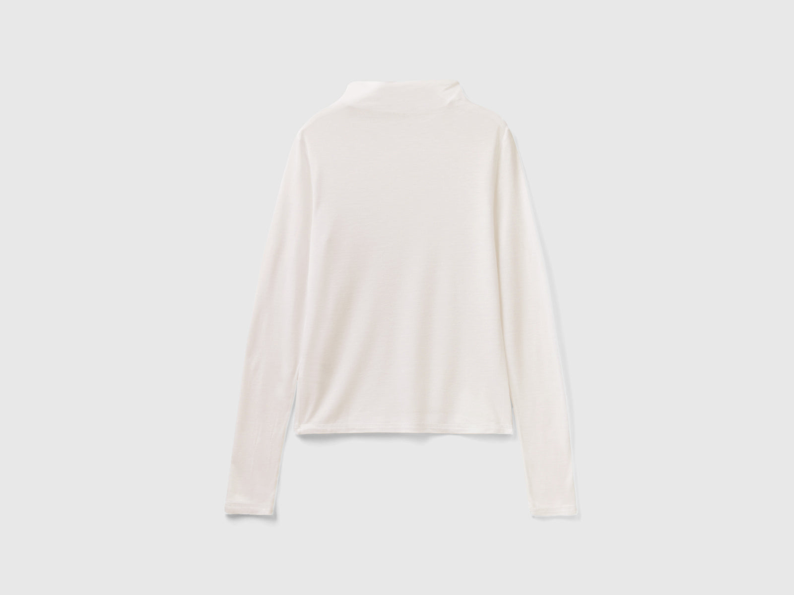 Maglietta in misto lana e viscosa da donna bianco 2 | Benetton Outlet