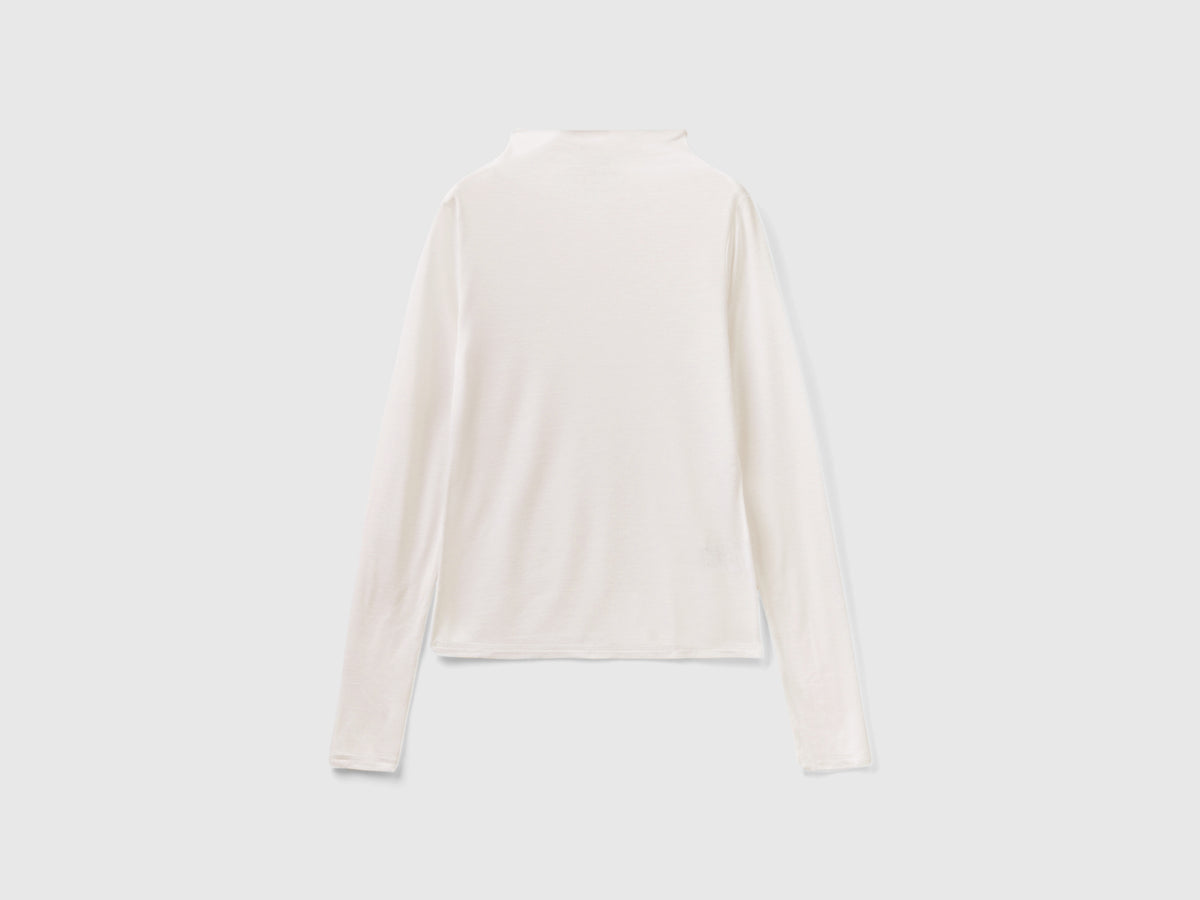 Benetton T Shirts Viscose Wool And Viscose Blend T-shirt Da