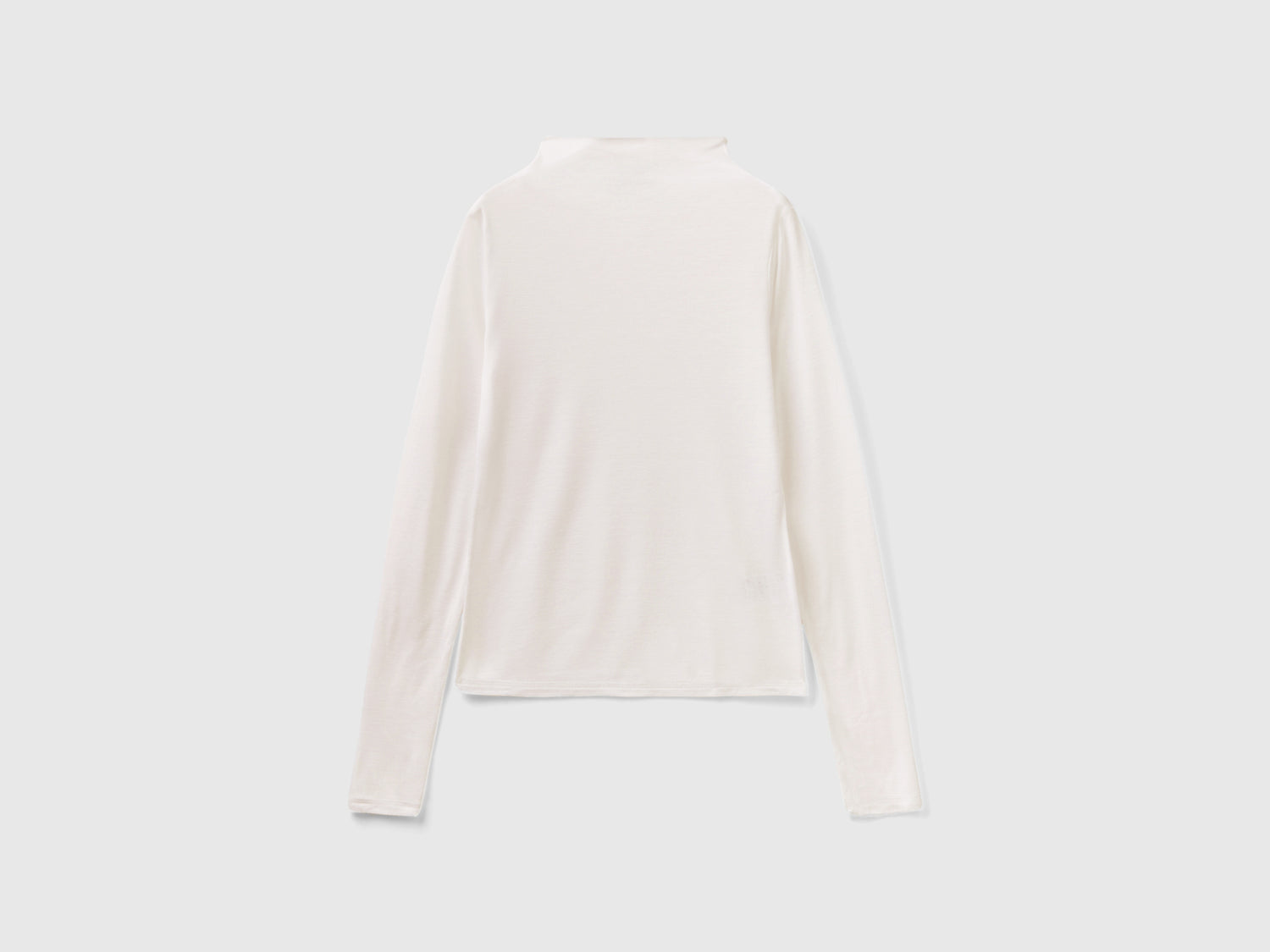 Maglietta in misto lana e viscosa da donna bianco | Benetton Outlet