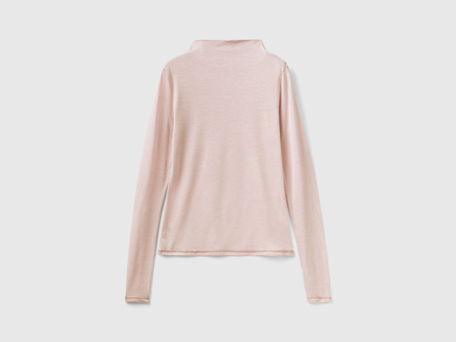 Maglietta in misto lana e viscosa da donna rosa | Benetton Outlet