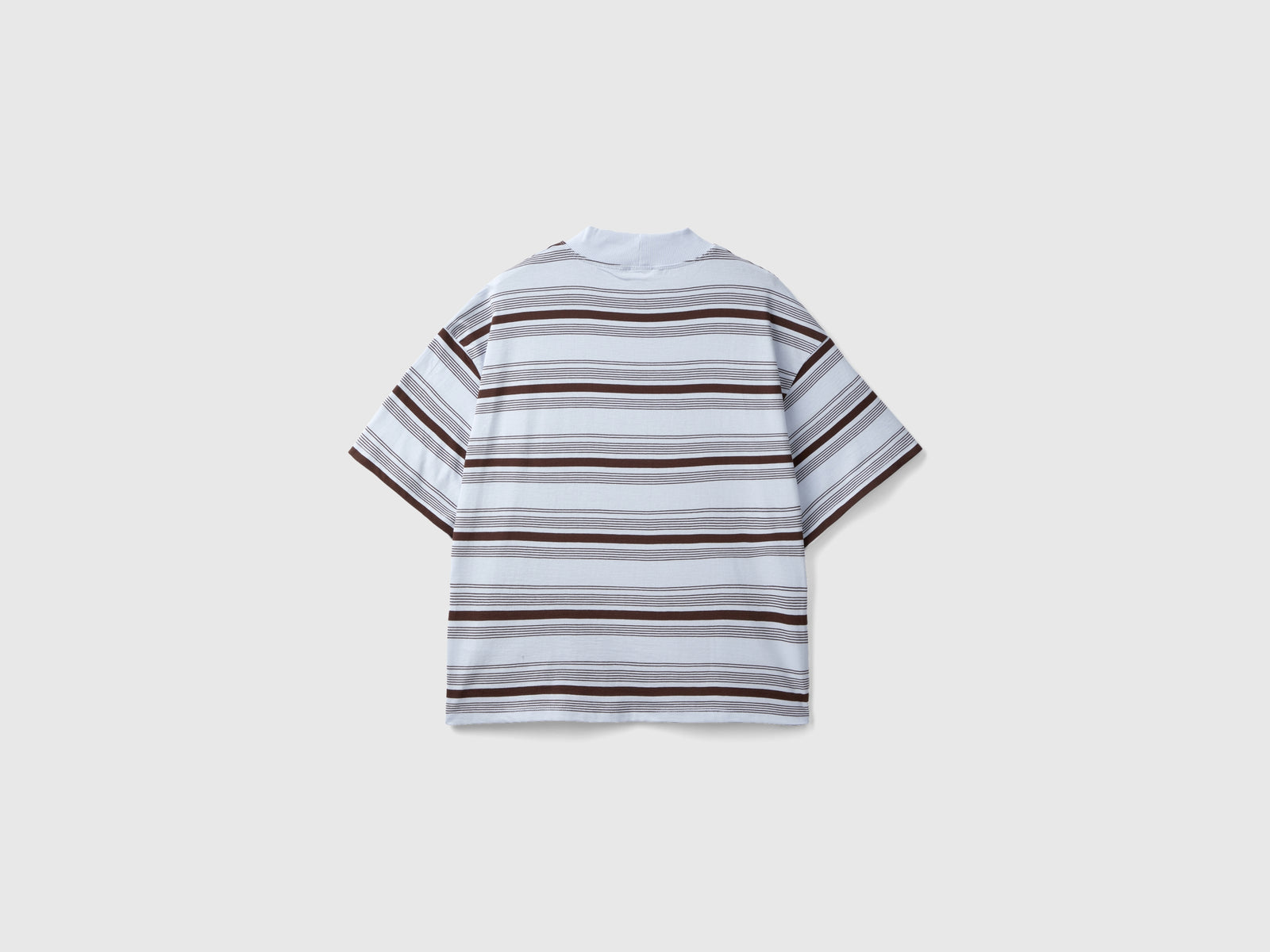 T-shirt lupetto a righe da donna bianco 2 | Benetton Outlet