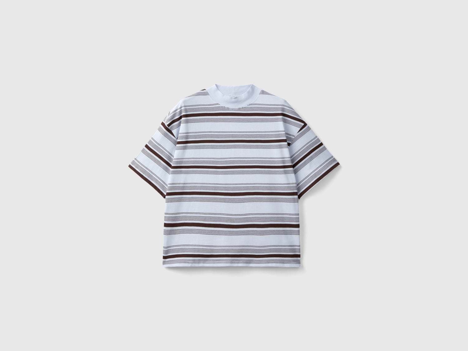 T-shirt lupetto a righe da donna bianco | Benetton Outlet