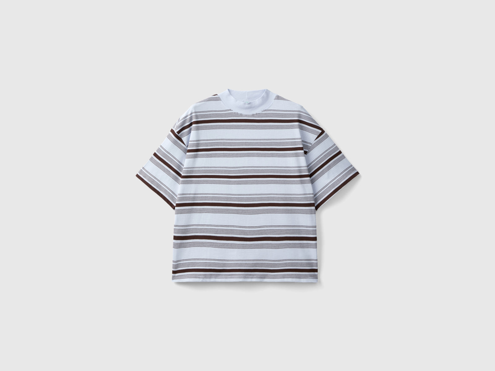 T-shirt lupetto a righe da donna bianco | Benetton Outlet