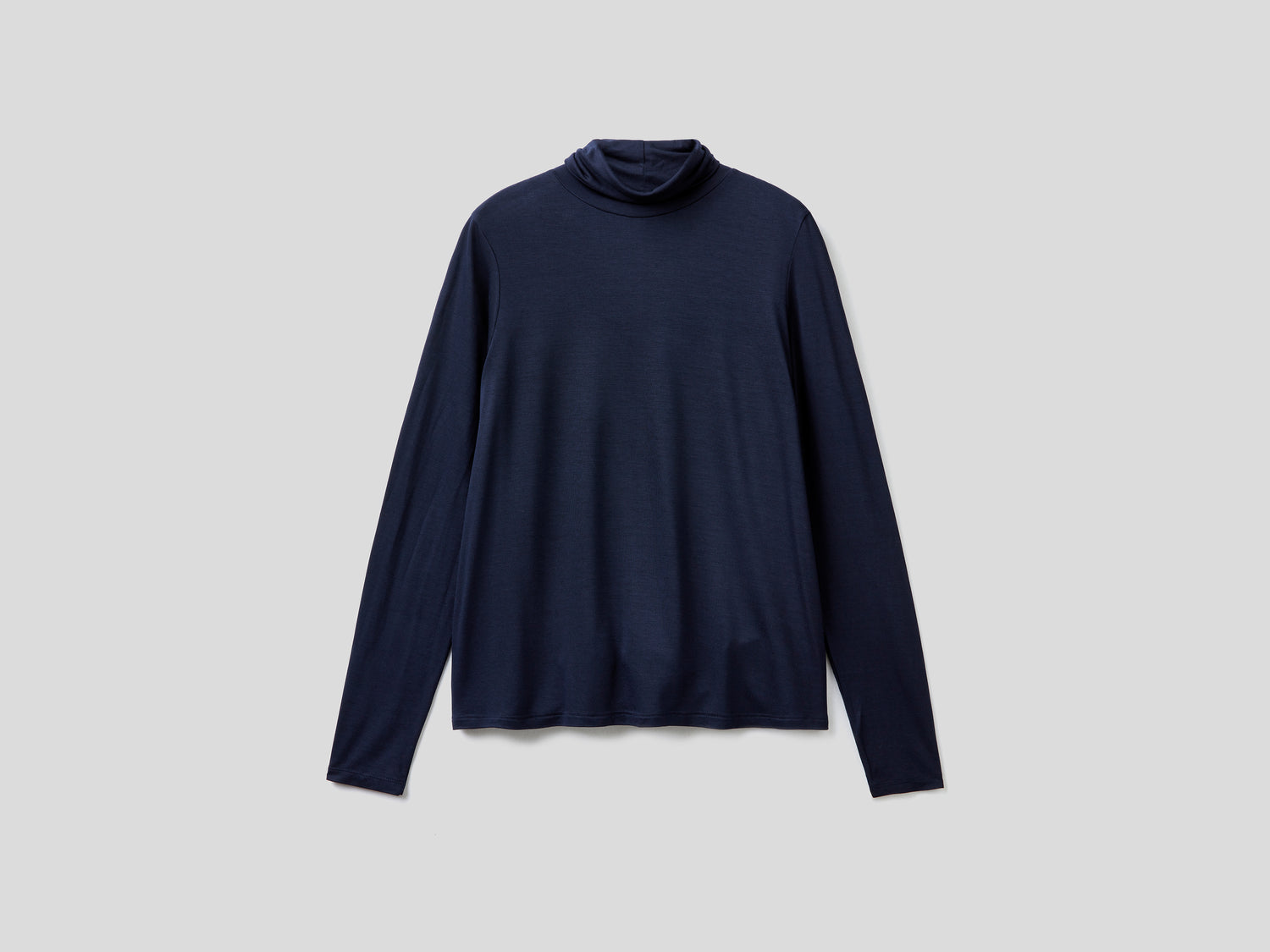 T-shirt lupetto in viscosa stretch da donna blu scuro | Benetton Outlet