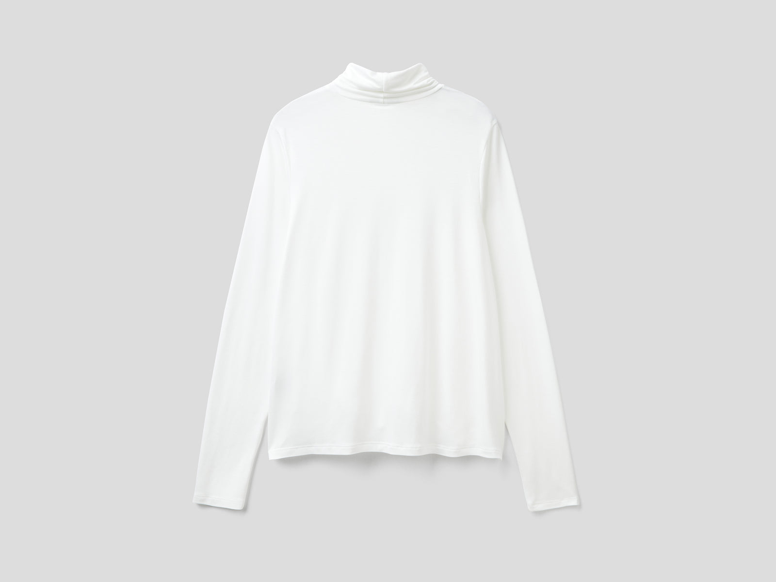 T-shirt lupetto in viscosa stretch da donna bianco panna 2 | Benetton Outlet