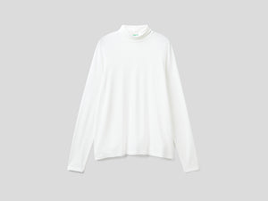 T-shirt lupetto in viscosa stretch