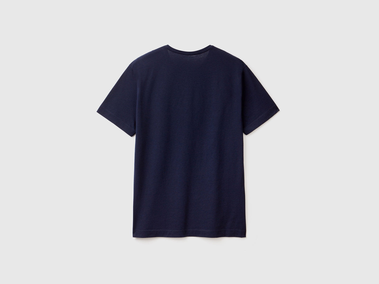 Camiseta de mezcla de algodón y cachemira da uomo blu scuro 2 | Benetton Outlet