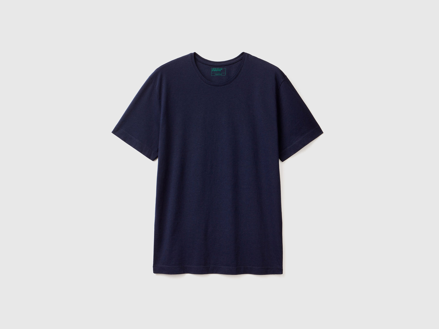 T-shirt in misto cotone e cashmere da uomo blu scuro | Benetton Outlet