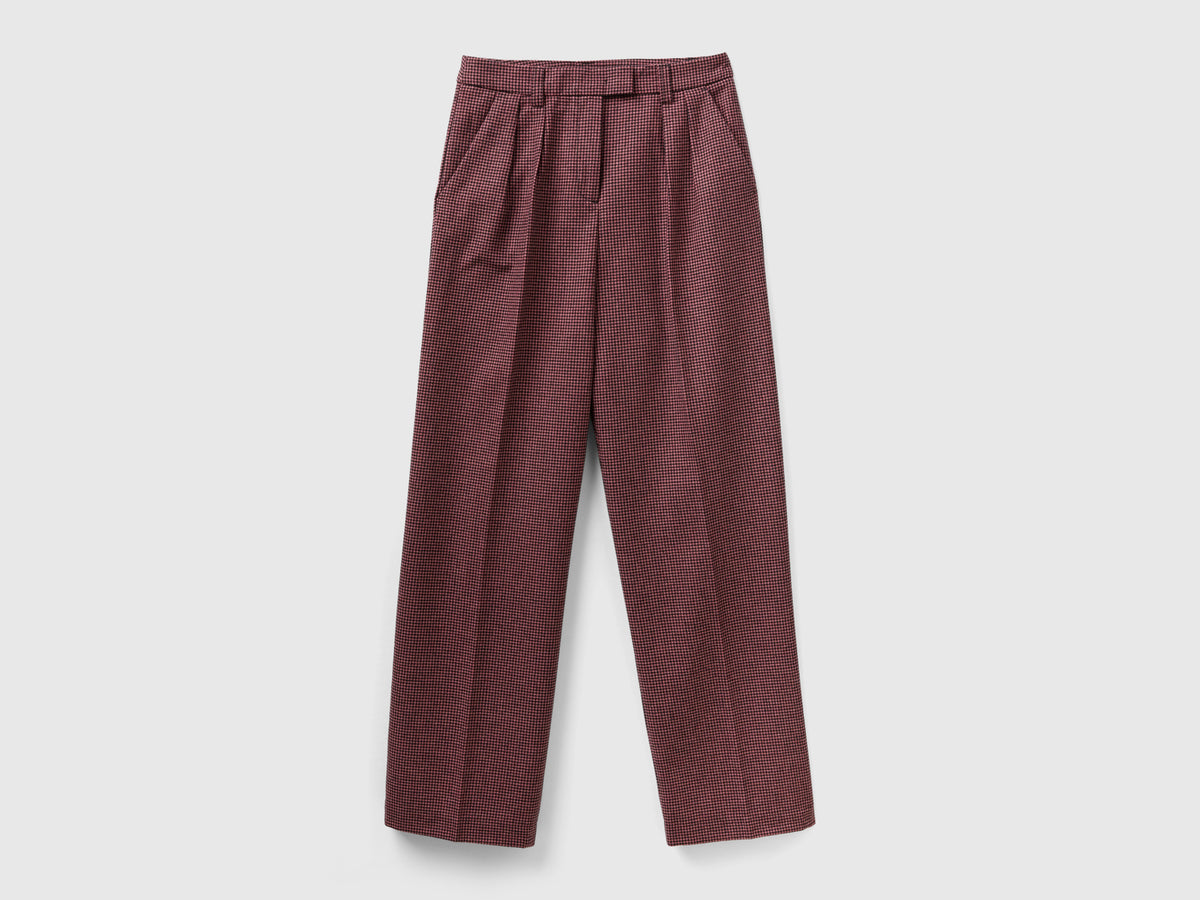 Pantaloni pied de poule con gambia morbida