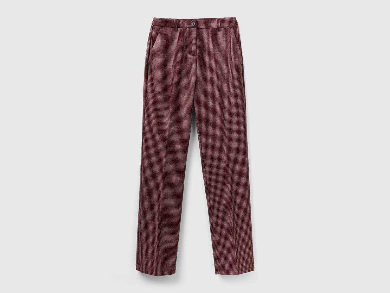 Pantaloni pied de poule regular fit da donna viola | Benetton Outlet