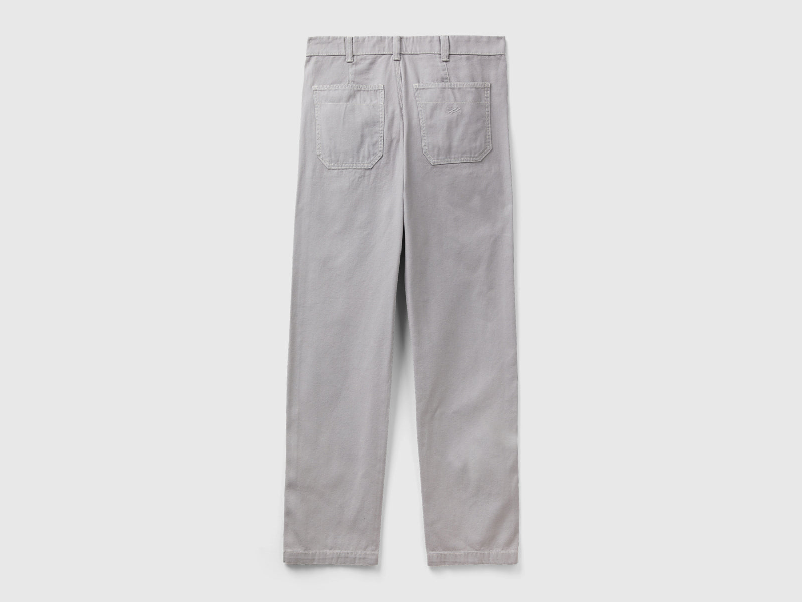 Straight trousers in cotton canvas da donna grigio chiaro 2 | Benetton Outlet