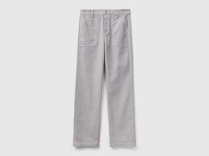Straight trousers in cotton canvas