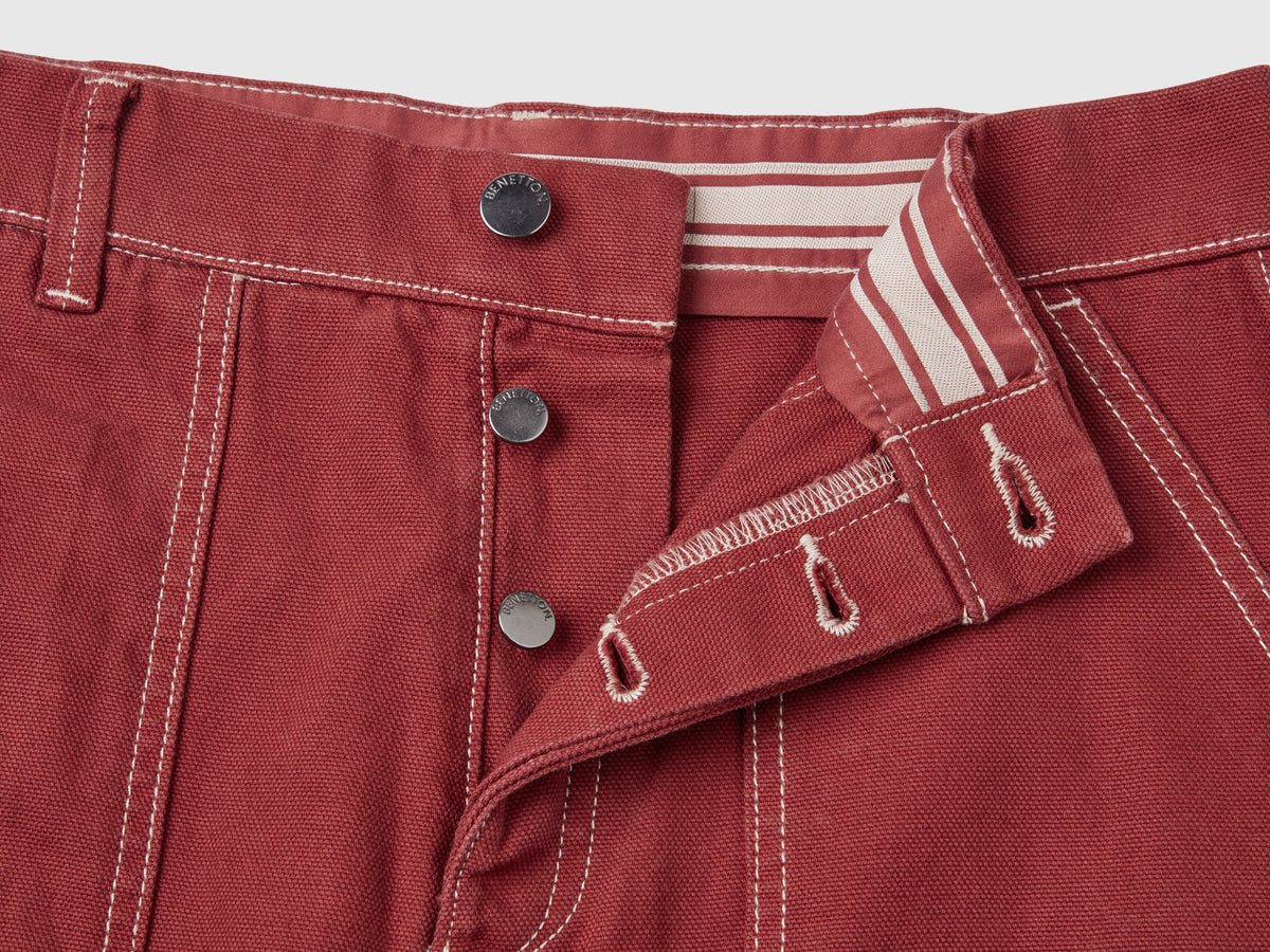Pantaloni straight in tela di cotone