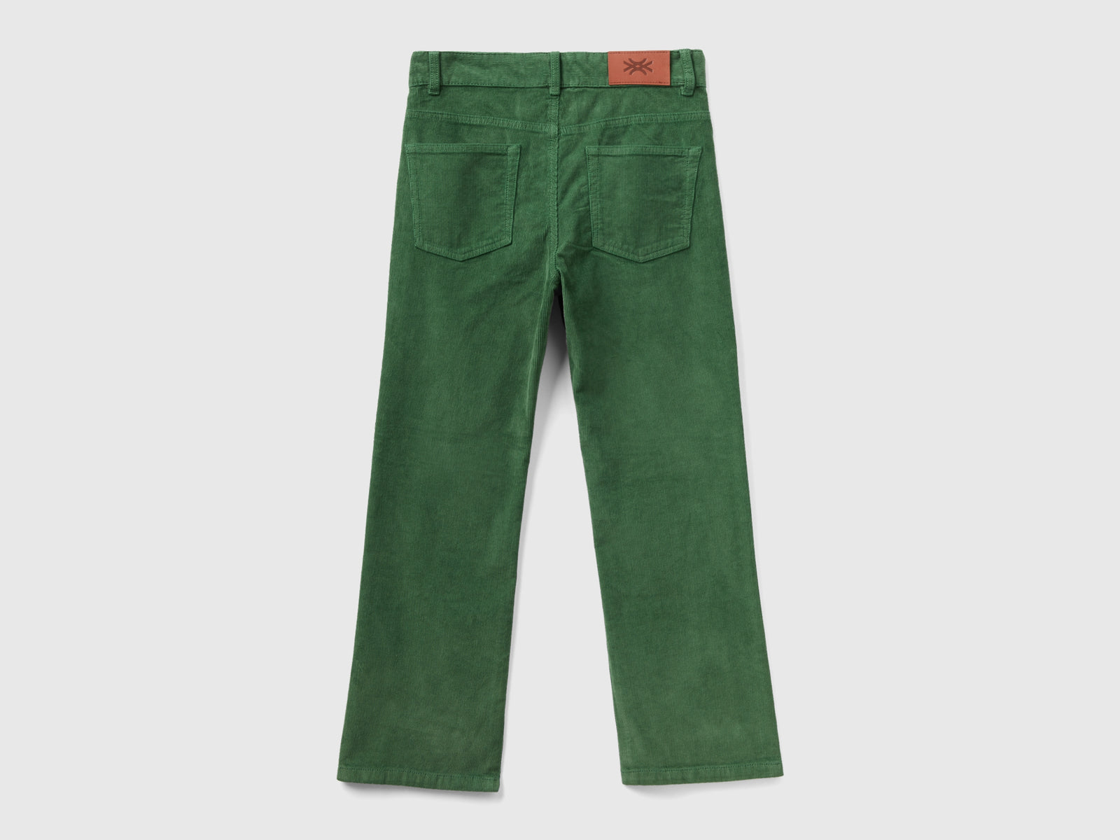 Pantaloni cinque tasche in velluto da donna verde 2 | Benetton Outlet