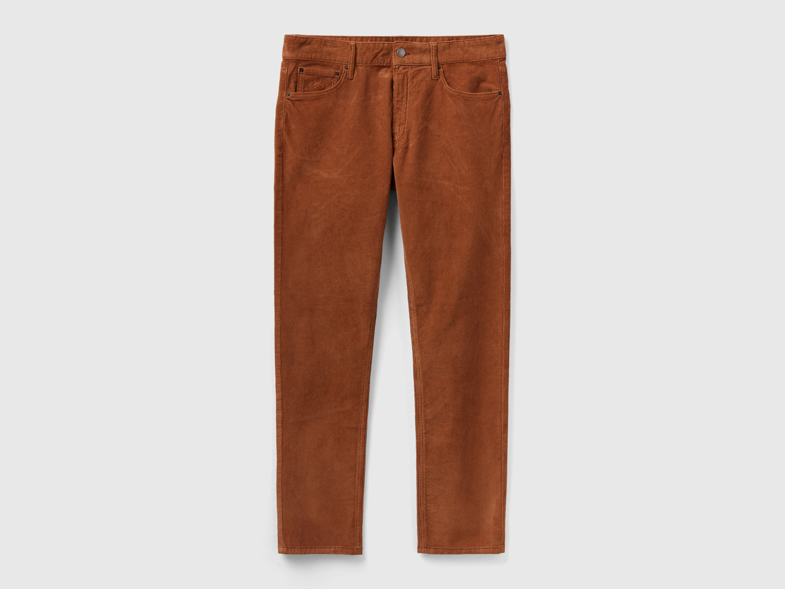 Pantalones de terciopelo de corte entallado da uomo cammello | Benetton Outlet
