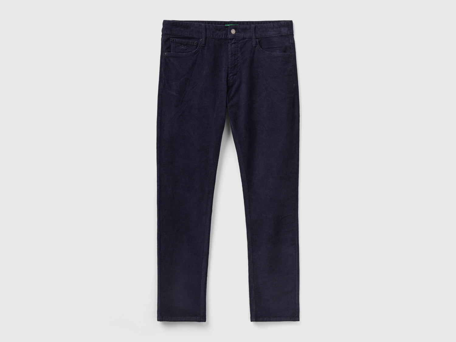 Pantaloni slim fit in velluto da uomo blu scuro | Benetton Outlet
