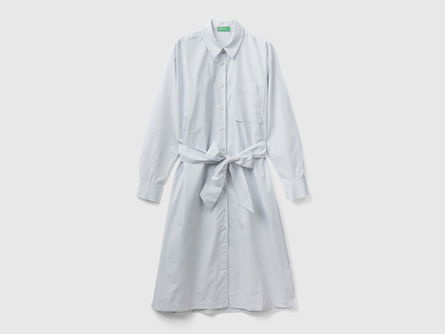 Chemisier midi con cintura da donna bianco | Benetton Outlet