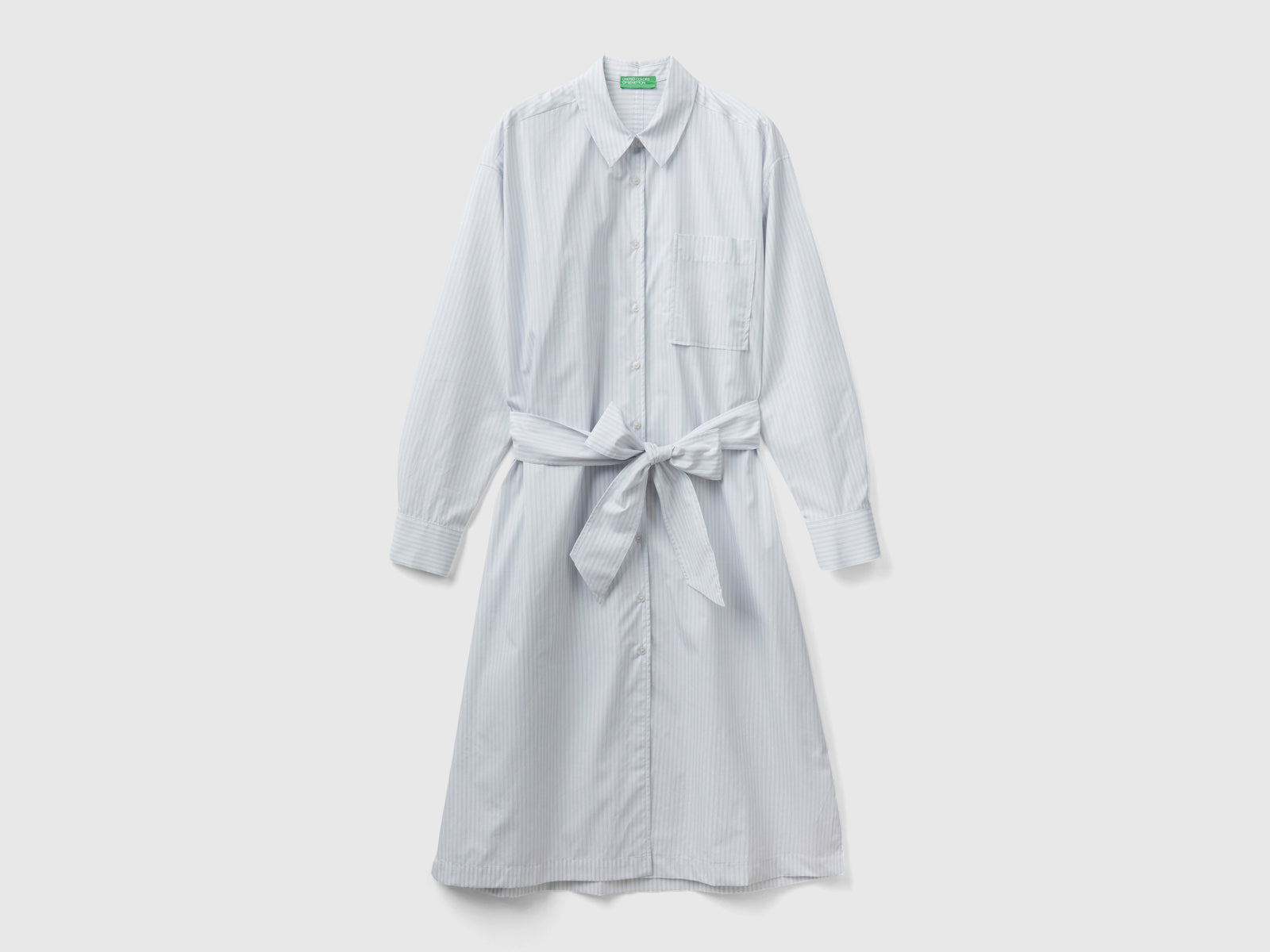 Chemisier midi con cintura da donna bianco | Benetton Outlet
