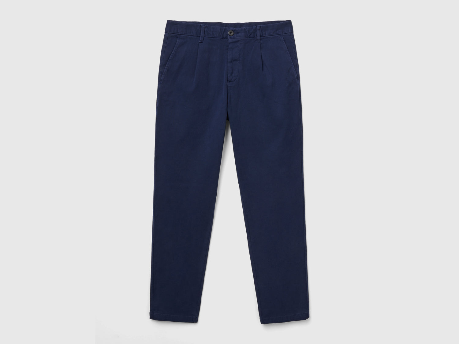 Pantalones chinos de algodón elástico da uomo blu scuro | Benetton Outlet