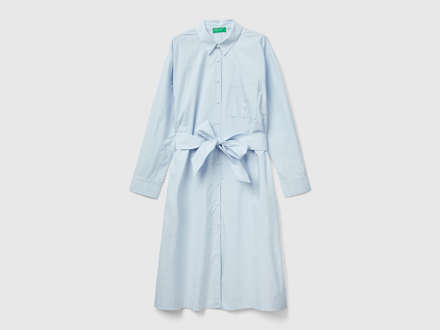 Chemisier midi con cintura da donna bianco | Benetton Outlet