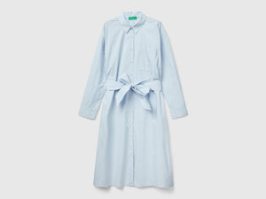 Midi shirt dress with belt
