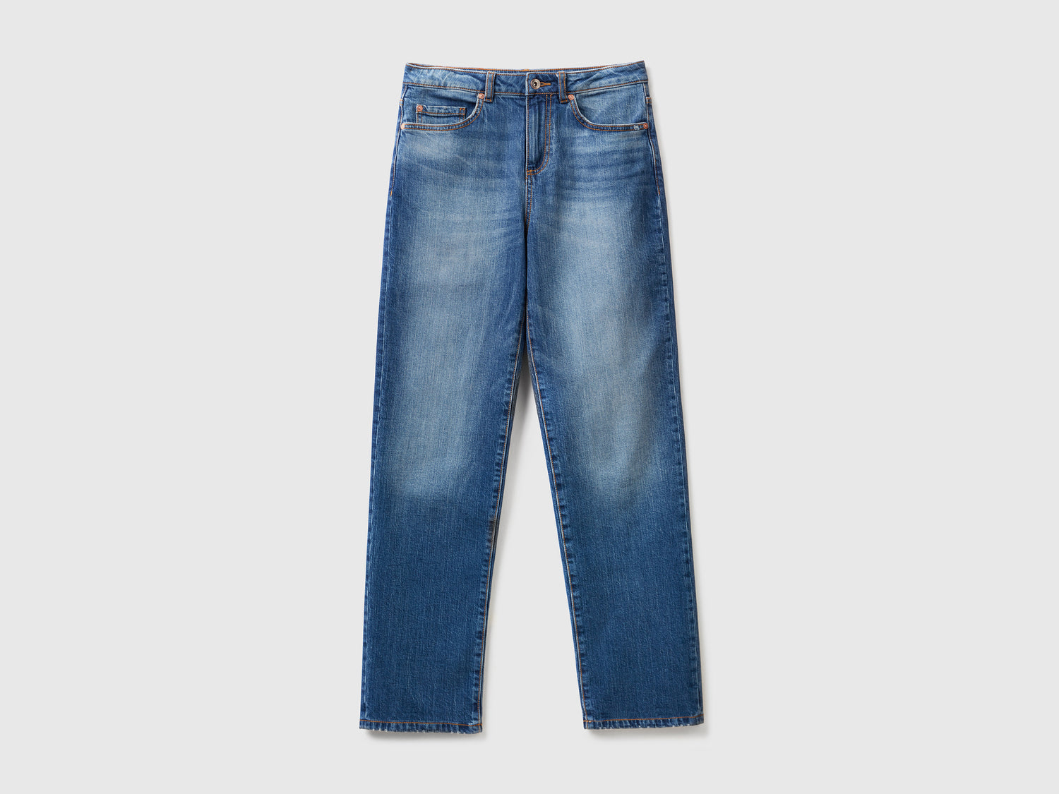 Jeans straight cinque tasche da donna blu | Benetton Outlet