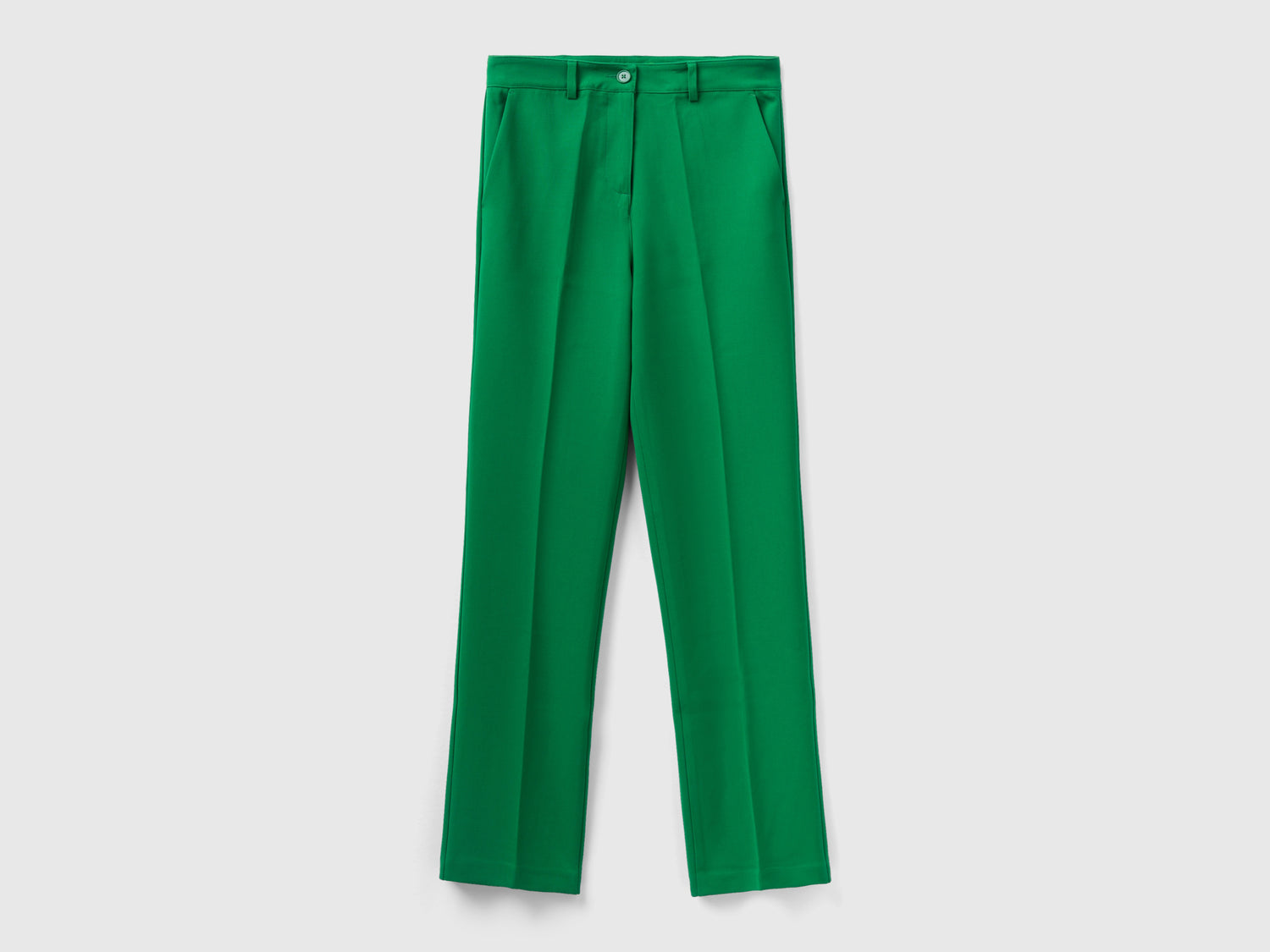 Pantaloni regular fit da donna verde | Benetton Outlet