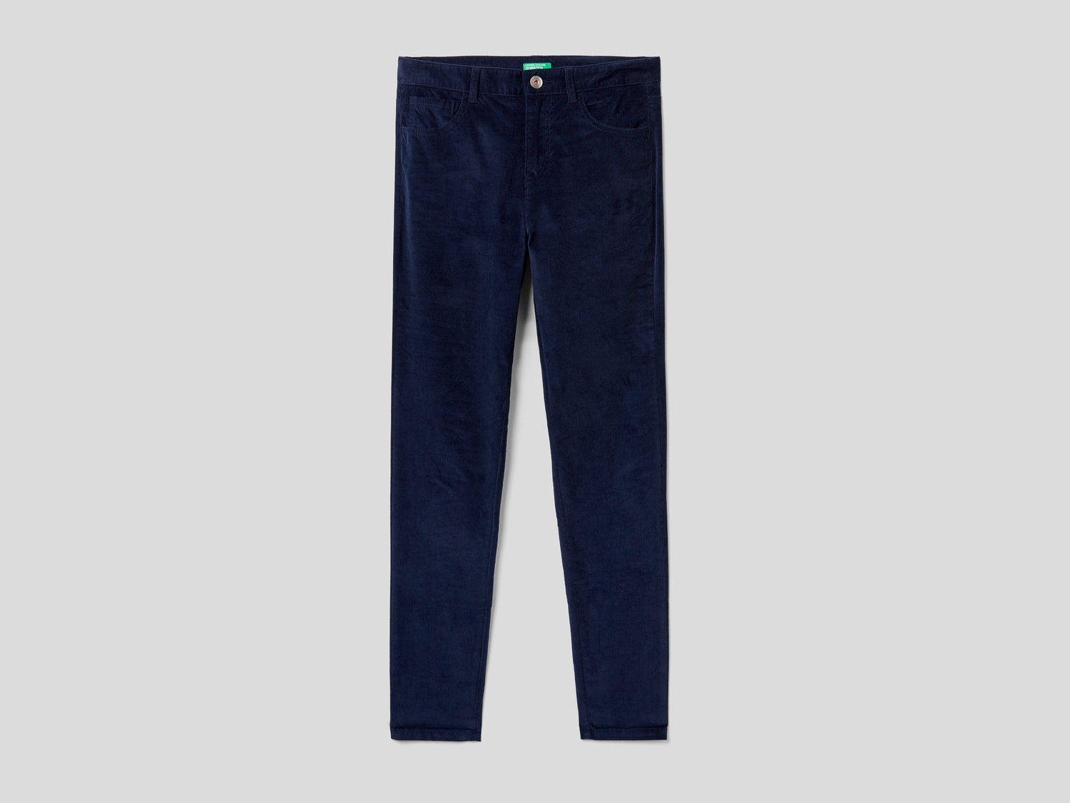 Pantaloni cinque tasche in velluto da donna blu scuro | Benetton Outlet